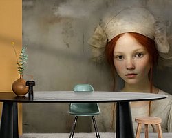 Voorbeeld van het werk in een kamer