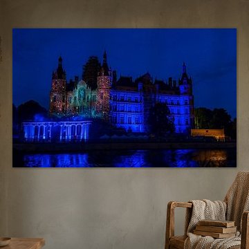 Kasteel Schwerin met de lichtshow 