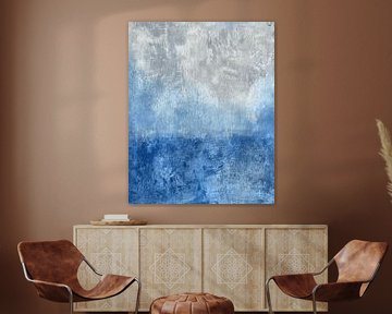 Modern abstract in wit en blauw van Studio Allee