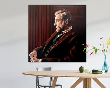 Abraham Lincoln by Daniel Day-Lewis painting by Paul Meijering