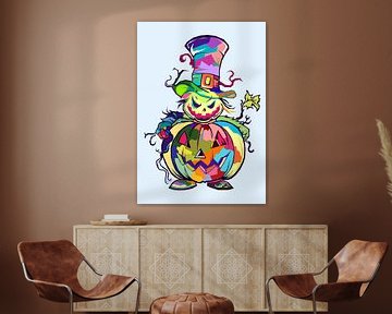 Pompoen Halloween Pop Art van BASUNI AHMAD