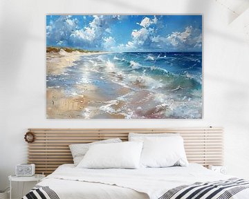 Schilderij Strand Zee | Schilderij Water | Schilderij Zee en Strand van AiArtLand