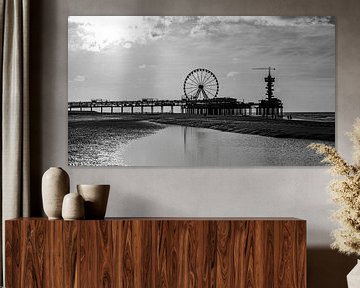 Sunset at Scheveningen Pier. by Jaap van den Berg
