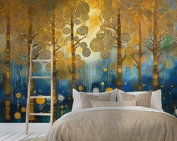 Herfstbos in de Ochtendzon van Whale & Sons