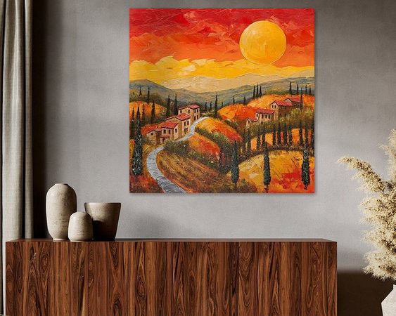 Voorbeeld van het werk in een kamer