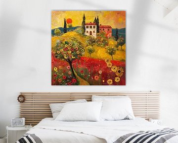 Rode zon in Toscane van ARTemberaubend