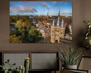 Zwolle van boven bij de Sassenpoort van Sjoerd van der Wal Fotografie