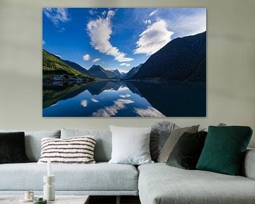 View of the Fjærlandfsjord in Fjærland, Norway by Rico Ködder