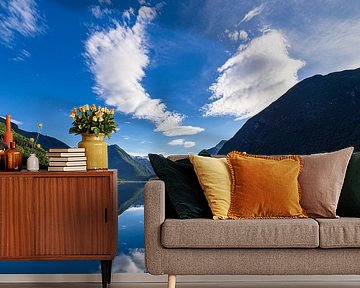 View of the Fjærlandfsjord in Fjærland, Norway by Rico Ködder