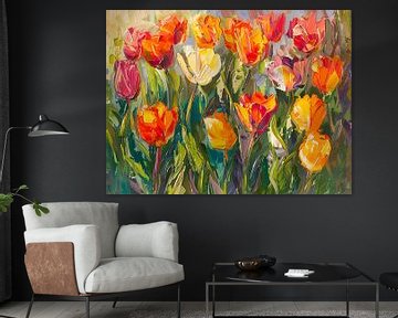 Tulip bed expressionist I by Petra Dreiling-Schewe