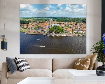 Luchtfoto van historisch Hasselt in Nederland van Eye on You