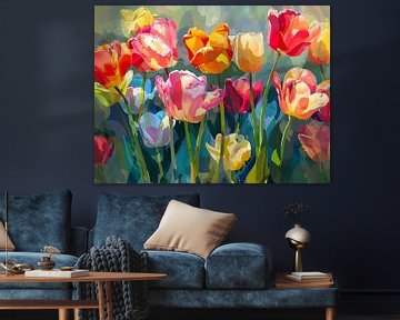 Tulip bed expressionist V by Petra Dreiling-Schewe