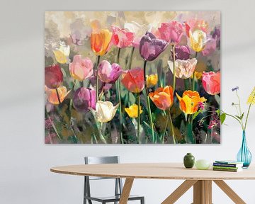 Tulip bed expressionist VI by Petra Dreiling-Schewe