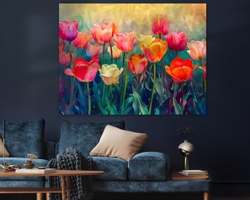 Tulip bed expressionist VIII by Petra Dreiling-Schewe