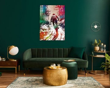 Mountainbike sport kunst #sport #bike van JBJart Justyna Jaszke