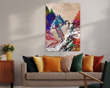 Mountainbikers sport kunst #sport #bike van JBJart Justyna Jaszke