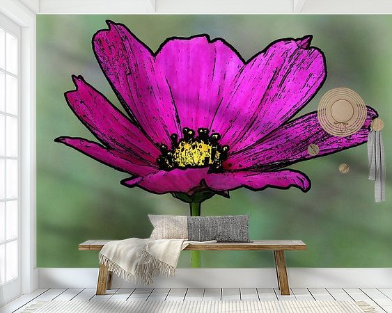 Voorbeeld van het werk in een kamer