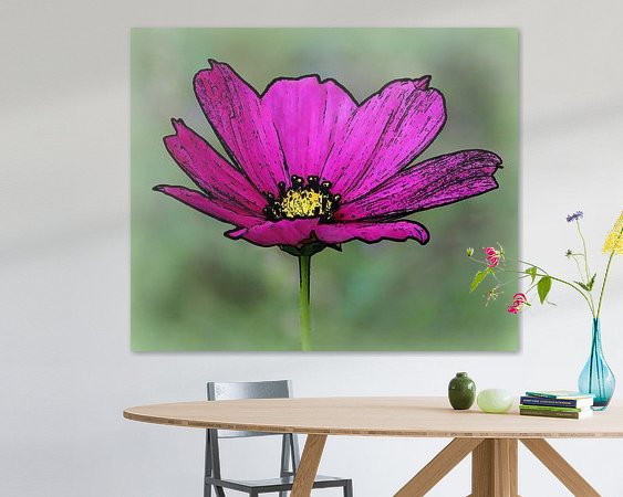 Voorbeeld van het werk in een kamer