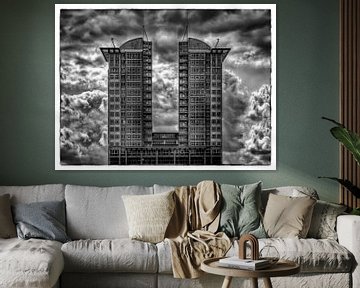 Wolkenkratzer dramatisch schwarzweiß von Carina Buchspies