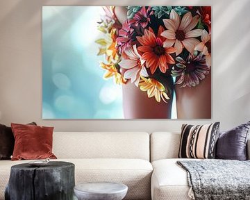 portret met bloemen