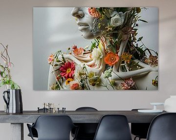 portret met bloemen