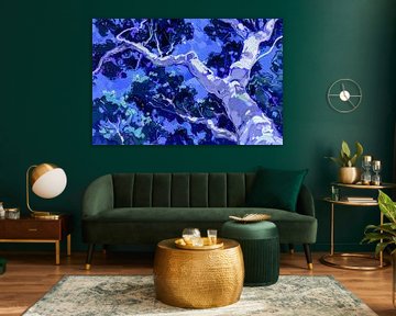 Digitale Kunst eines Baumes bei Nacht von Art & Soul Creations