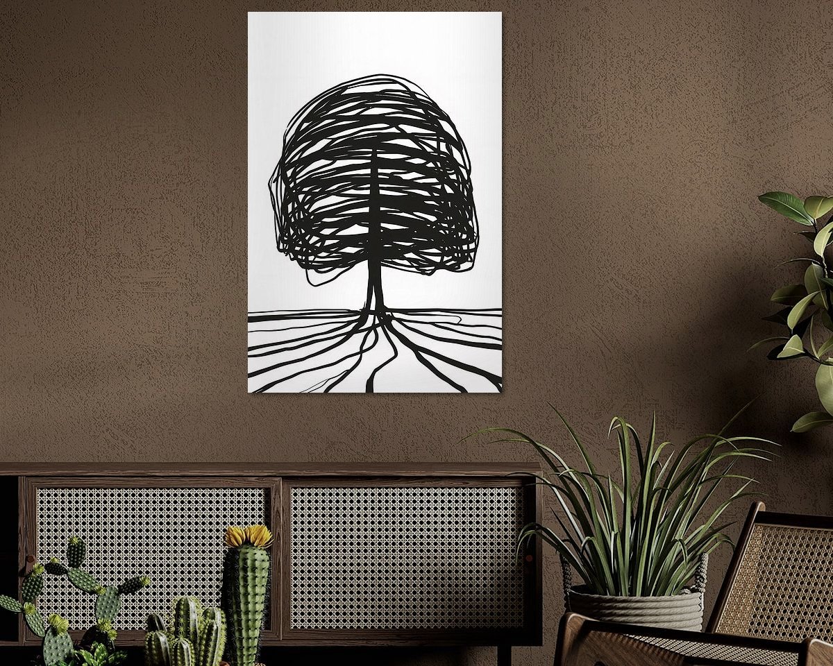Voorbeeld van het werk in een kamer