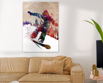 Snowboard sport kunst #snowboard van JBJart Justyna Jaszke