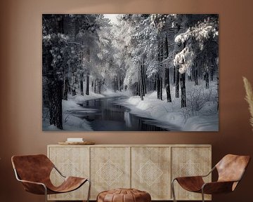 Zeit für Stille und Spiritualität Fluss im Winterwald