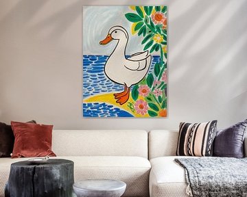 Eend op het strand stijl Henri Matisse van TOAN TRAN