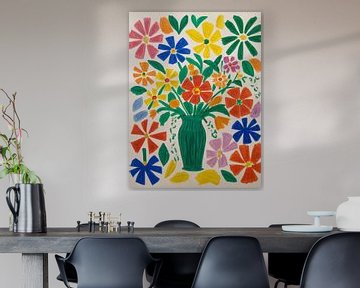 Bloemen in een vaas Stijl Henri Matisse van TOAN TRAN