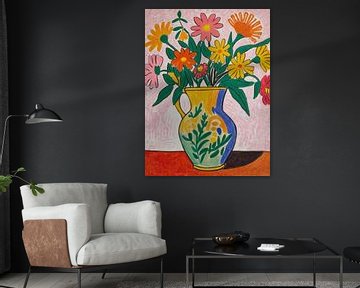 Bloemen in een vaas Stijl Henri Matisse van TOAN TRAN