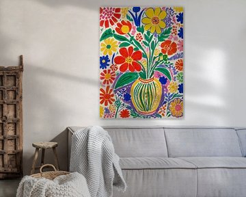 Bloemen in een vaas Stijl Henri Matisse