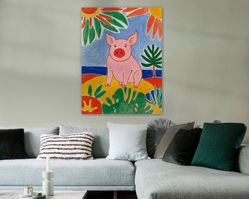 Varken op het strand stijl Henri Matisse van TOAN TRAN