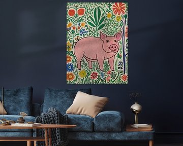 Varken in de tuin stijl Henri Matisse van TOAN TRAN