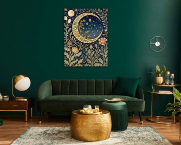 Moon And Flowers Style William Morris by TOAN TRAN