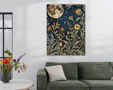 Moon And Flowers Style William Morris by TOAN TRAN