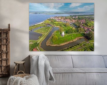 Luchtfoto van het stadje Veere in Zeeland Nederland van Eye on You