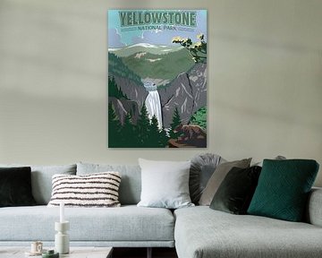 Yellowstone afdrukken Nationaal park van FTM