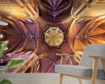 Amsterdam Posthoorn kerk, een foto van het plafond!