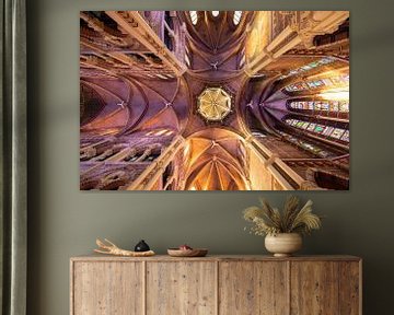 Amsterdam Posthoorn kerk, een foto van het plafond! van Peter Haastrecht, van