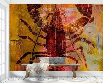 Lobster painting. Red. by Alie Ekkelenkamp