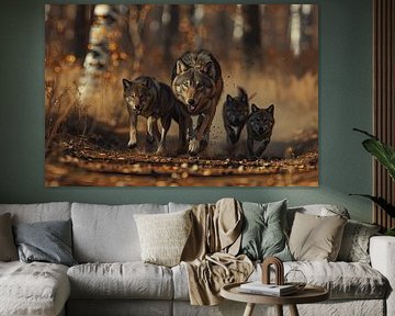 peinture de loups sur Egon Zitter