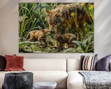 painting of wolves