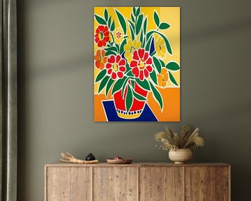Flowers In A Vase Style Henri Matisse by TOAN TRAN