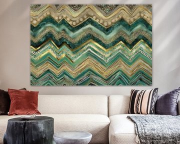 Groene Chevron Patronen van Whale & Sons