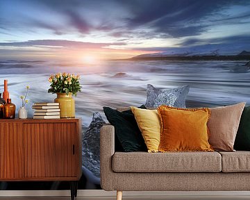 Sunrise on Diamond Beach, Iceland by Roy Poots