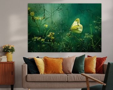 Foto van een gele vlinder in de natuur van Joriali fotografie en schilderijen