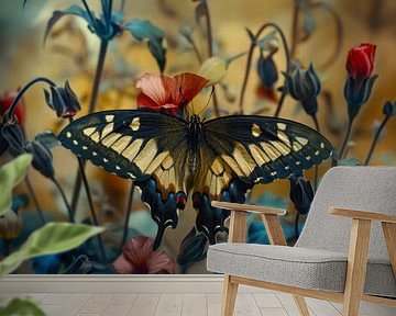 Photo of a butterfly sitting on a flower, queen swallowtail by Joriali photography and paintings