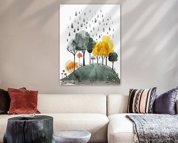 Herfstbomen aquarel van haroulita